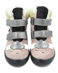 Buty Na Zimę Dla Dziewczynki Kozaczki Mido 22-07 Różowe z Membraną Te-Por