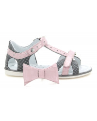 Sandałki dla dziewczynek na lato z odpinaną kokardą Bartek w-36182/1g7