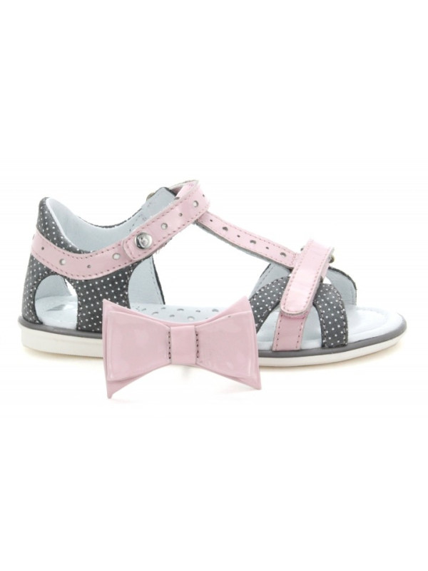 Sandałki dla dziewczynek na lato z odpinaną kokardą Bartek w-36182/1g7