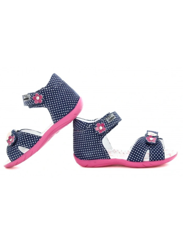 Dziecięce sandałki w kropki do nauki chodzenia Bartek t-11794/1mp II gatunek