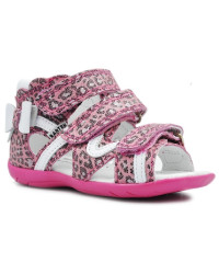 Sandały Buty Bartek w-11707-7/llo Dziewczęce Sandały na Rzepy - Różowa Panterka