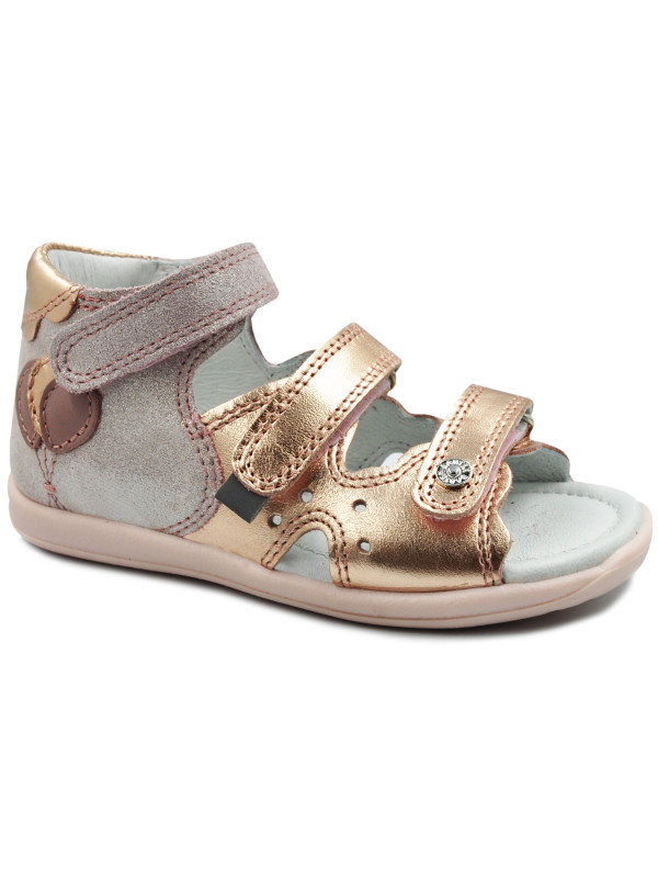 Sandały Buty Bartek 71158-0006 Dziewczęce Sandały na Rzepy - Metaliczny kolor