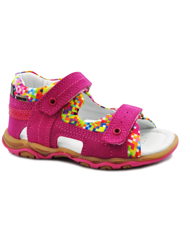 Sandały Buty Bartek w-11848-7/v42 Kolorowe Sandały dla Dziewczynki na Rzepy