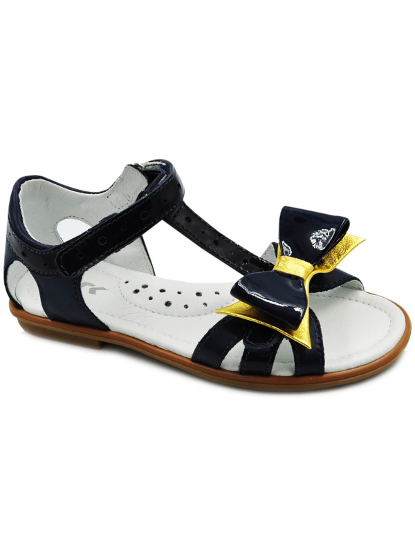 Sandały Buty Bartek w-36182/j36 w-39182/j36 Dziewczęce Sandały na Rzep z ozdobną Kokardką
