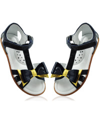 Sandały Buty Bartek w-36182/j36 w-39182/j36 Dziewczęce Sandały na Rzep z ozdobną Kokardką