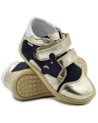 Złote buciki dla dziewczynek do nauki chodzenia na jesień Bartek 11703-028