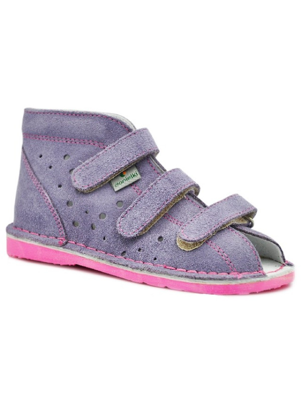 Śliczne Wrzosowe Buty Profilaktyczne Danielki dla Modnej Dziewczynki