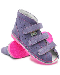 Śliczne Wrzosowe Buty Profilaktyczne Danielki dla Modnej Dziewczynki