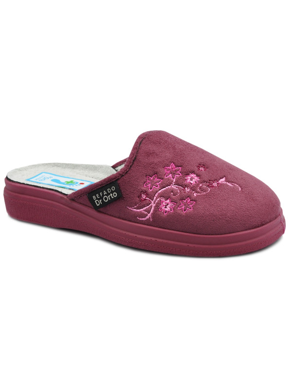 Kapcie Damskie Po Domu Miękkie DR ORTO 132D014 Bordowe