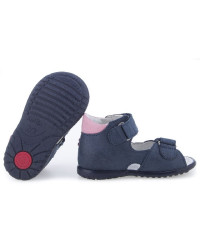 Sandały Buty Emel e 2207-25 Dziewczęce Sandały na Rzepy - Motylek