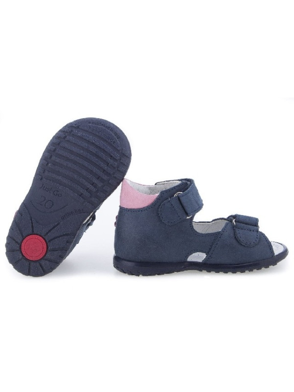 Sandały Buty Emel e 2207-25 Dziewczęce Sandały na Rzepy - Motylek