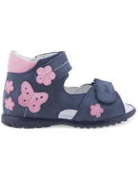 Sandały Buty Emel e 2207-25 Dziewczęce Sandały na Rzepy - Motylek
