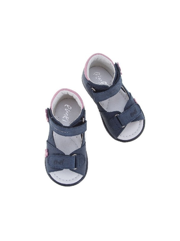 Sandały Buty Emel e 2207-25 Dziewczęce Sandały na Rzepy - Motylek