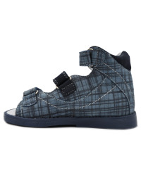 Sandały Buty Mido 800 Chłopięcy Sandały na Rzepy kratka-granat