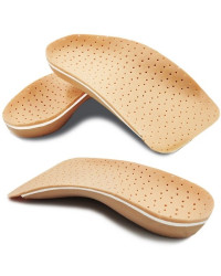 Wkładki do butów ortopedyczne płaskostopie podłużne Correct LS 3/4 kolor beżowy