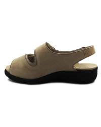 Sandały Szerokie Damskie Miękkie Solidus Moni Suede Fango m