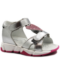 Sandały Dla Dziewczynki Srebrne Skórzane Bartek 11540004