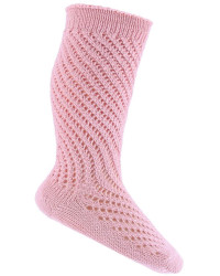 Ażurowe Skarpetki Podkolanówki Dziewczęce Emel esk 205-1 Różowe