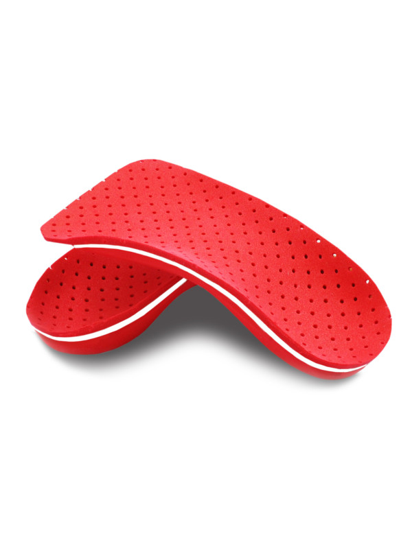 Korekcyjne wkładki do butów na płaskostopie podłużne Correct LS 3/4 kolor czerwony