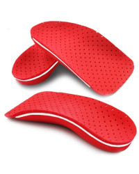 Korekcyjne wkładki do butów na płaskostopie podłużne Correct LS 3/4 kolor czerwony