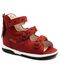 Sandały profilaktyczne dla dziewczynek ze skóry naturalnej MEMO LADYBIRD