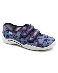 Kapcie na rzepy do szkoły przedszkola dla chłopca Renbut 33-374ls-0717 Kotwice