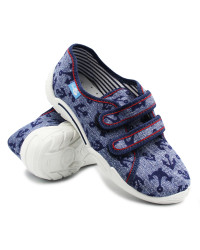 Kapcie na rzepy do szkoły przedszkola dla chłopca Renbut 33-374ls-0717 Kotwice