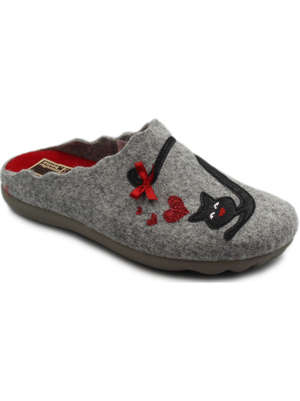 Kapcie Damskie Filcowe Love Forever Kot Manitu-Home 320091-91 Jesień-Zima