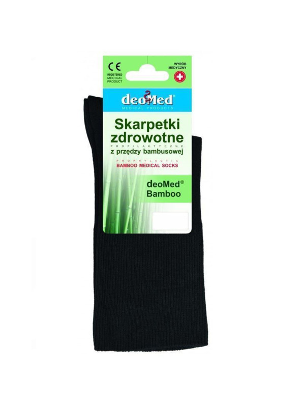 Czarne Skarpety Bezuciskowe Bambusowe DeoMed Bamboo