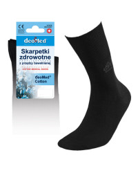 Skarpety Bawełniane Bezuciskowe Zdrowotne Czarne DeoMed Cotton Silver