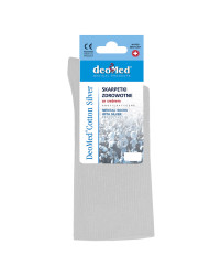 Białe Skarpety Bezuciskowe DeoMed Cotton Silver