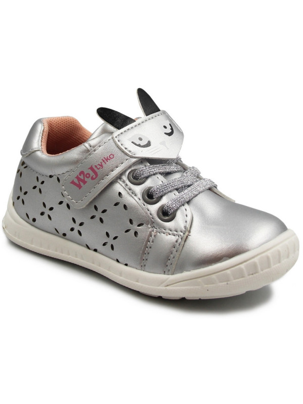Buty Dla Dziewczynki Na Jesień Półbuty Wojtyłko 1a22007 Srebrny