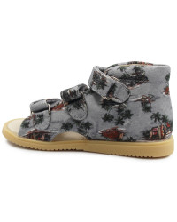 Profilaktyczne kapcie do przedszkola szkoły dla chłopca Mido 816 Szary Na Rzep