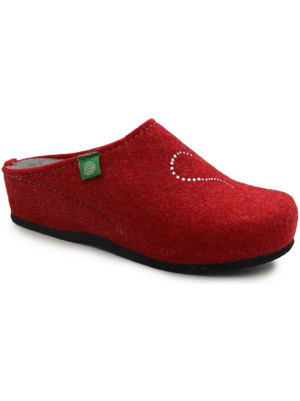 Kapcie po domu na zimę damskie czerwone Dr Brinkmann 330008-04