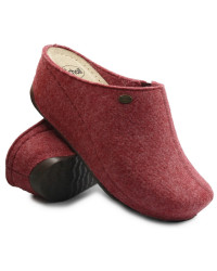 Domowe klapki na koturnie czerwone Scholl Iverness Wedge med mf308981609 Rose