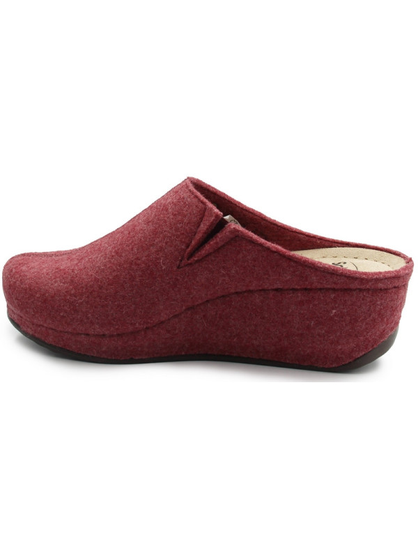 Domowe klapki na koturnie czerwone Scholl Iverness Wedge med mf308981609 Rose