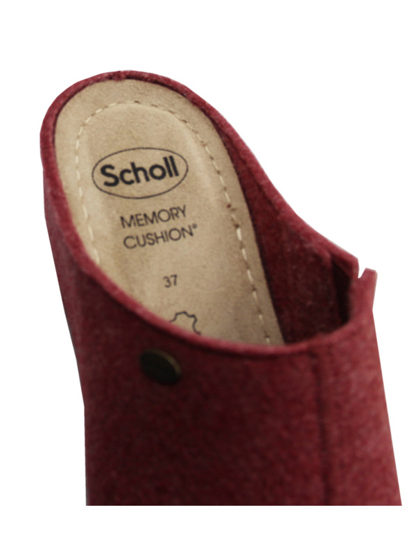 Domowe klapki na koturnie czerwone Scholl Iverness Wedge med mf308981609 Rose