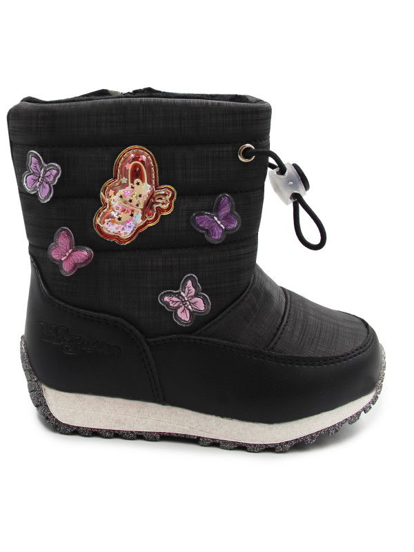 Buty na śnieg dla dziewczynki wysokie śniegowce ocieplane Wojtyłko 2z24133 czarny