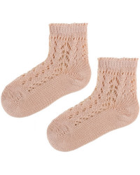 Ażurowe Skarpetki Dla Dziewczynek Emel esk201-1 Jasny Róż