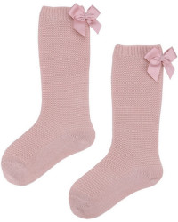 Podkolanówki Dla Dziewczynek Z Kokardką Emel esk 202-1 Różowe