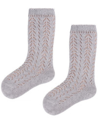 Podkolanówki Eleganckie Dla Dziewczynek Emel esk 204-1 Szare