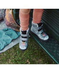 Buty Zimowe Dla Dziewczynki Ocieplane z Jednorożcem Mido 22-27 Szary Satyna