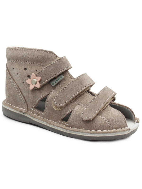 Różowe Kapcie Profilaktyczne Danielki z Kwiatuszkami