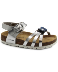 Srebrne eleganckie sandały dla dziewczynek na lato Genuins II gatunek