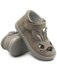 Szare Baleriny Tenisówki Z Króliczkiem Dla Dziewczynek Mido 20-06 Szary