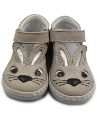 Szare Baleriny Tenisówki Z Króliczkiem Dla Dziewczynek Mido 20-06 Szary