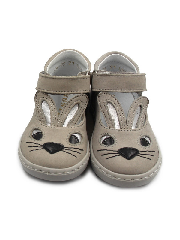 Szare Baleriny Tenisówki Z Króliczkiem Dla Dziewczynek Mido 20-06 Szary
