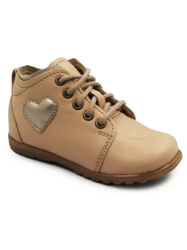 Buty Dla Dziewczynki Na Wiosnę Eleganckie Sznurowane Ameko a11Mia Nude