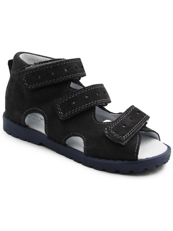 Kapcie dla dzieci ze skóry naturalnej i obcasem thomasa do przedszkola Kornecki OR 03 ciemny szary