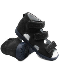 Kapcie dla dzieci ze skóry naturalnej i obcasem thomasa do przedszkola Kornecki OR 03 ciemny szary